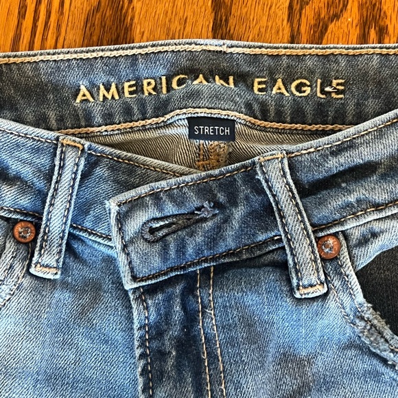 American Eagle Super High Rise Baggy Wide Leg Jeans- Size 00 Long - Picture 6 of 11